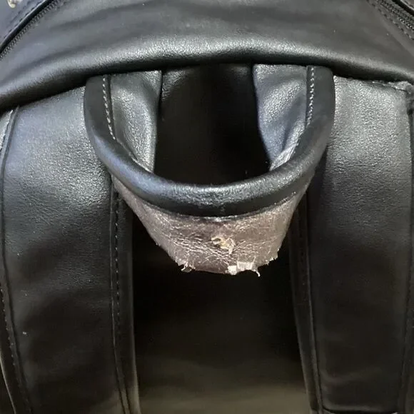 Miss Me Heather Ikat Embroidered Sequin Studded Black Faux Leather Backpack - Picture 5 of 12